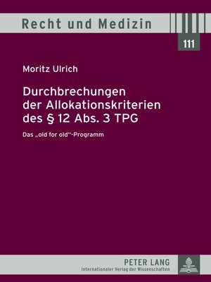 cover image of Durchbrechungen der Allokationskriterien des § 12 Abs. 3 TPG